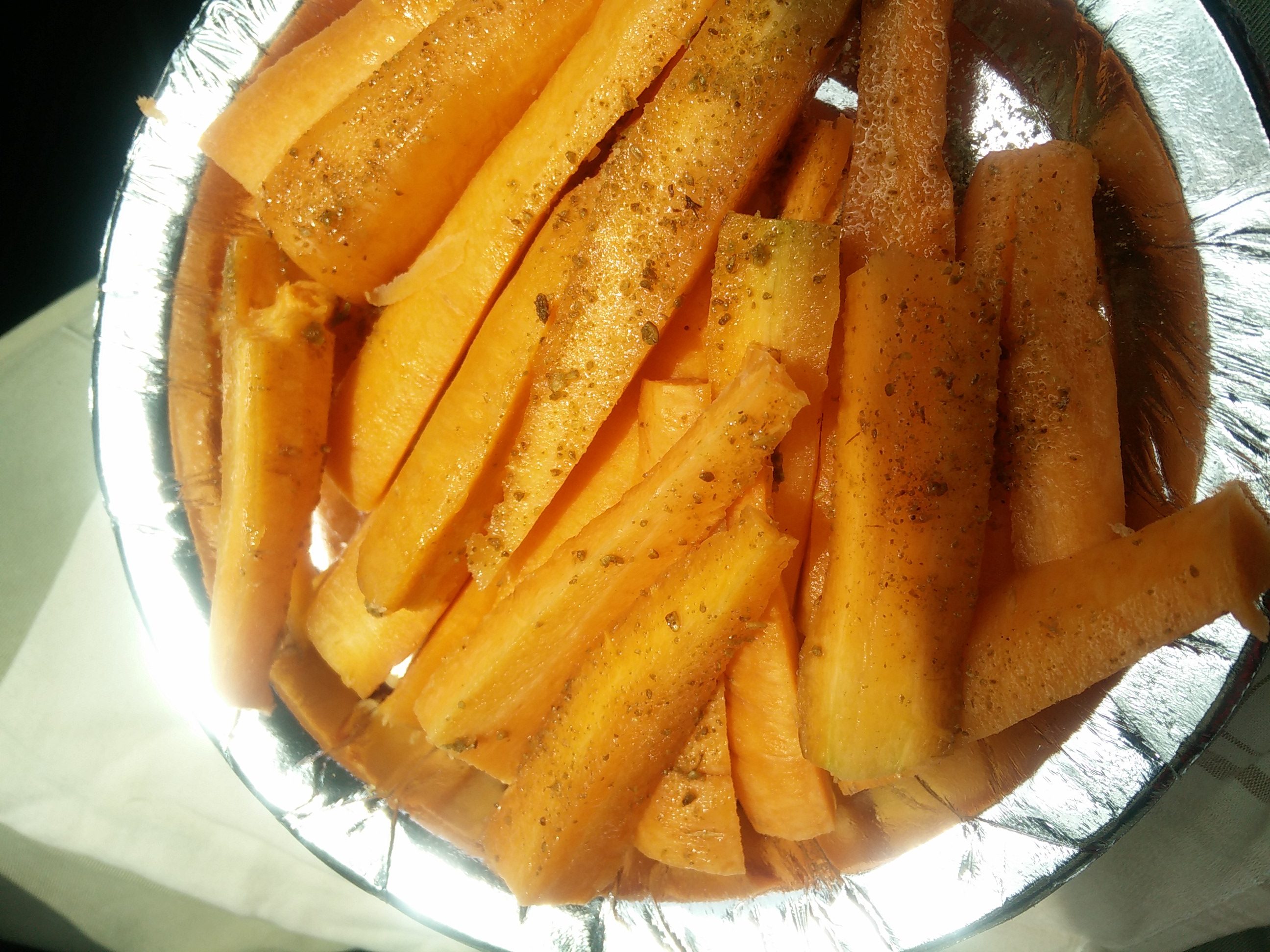 A plate of carrots