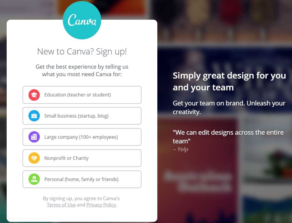 Canva - graphics tools for social media